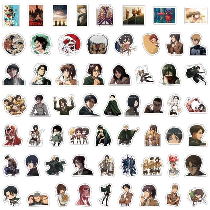 Tablet Cute Accessories - 60Pcs Attack on Titan Anime Stickers