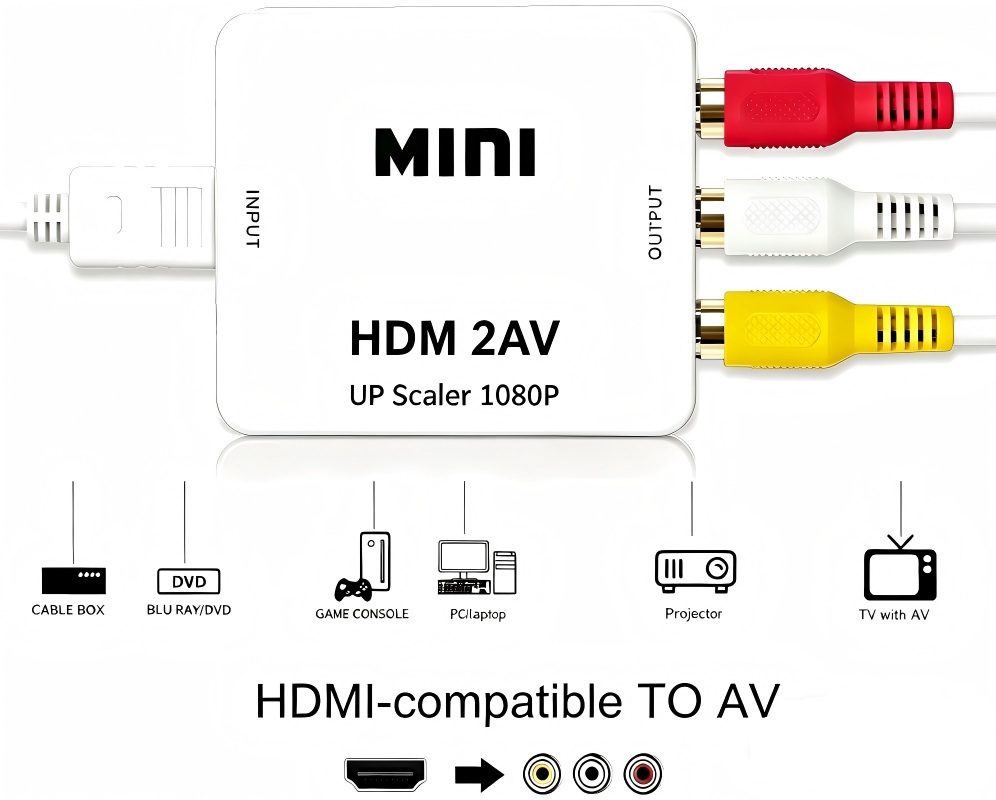 Hdmi Adapter Tablet - 1080P HDMI-Compatible to AV RCA Converter