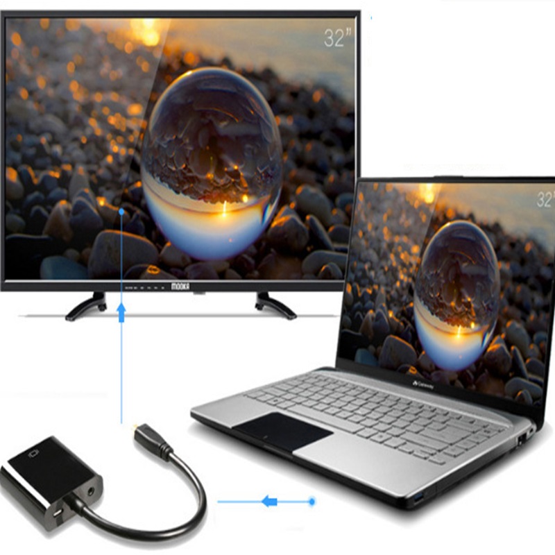 Micro HDMI to VGA Connector Mi - Hdmi Adapter Tablet ulasan dan harga