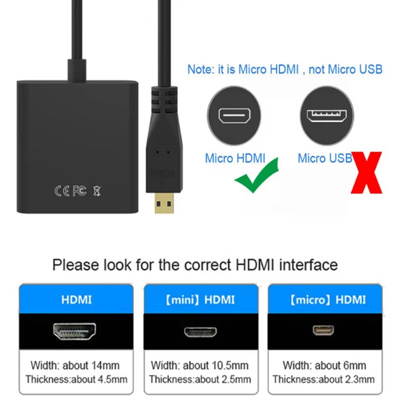 Micro HDMI to VGA Connector Mi - Hdmi Adapter Tablet ulasan dan harga