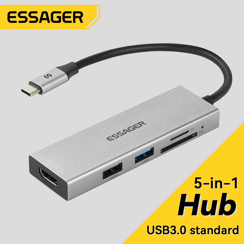 Essager 5 in 1 USB C HUB HDMI- - Hdmi Adapter Tablet ulasan dan harga