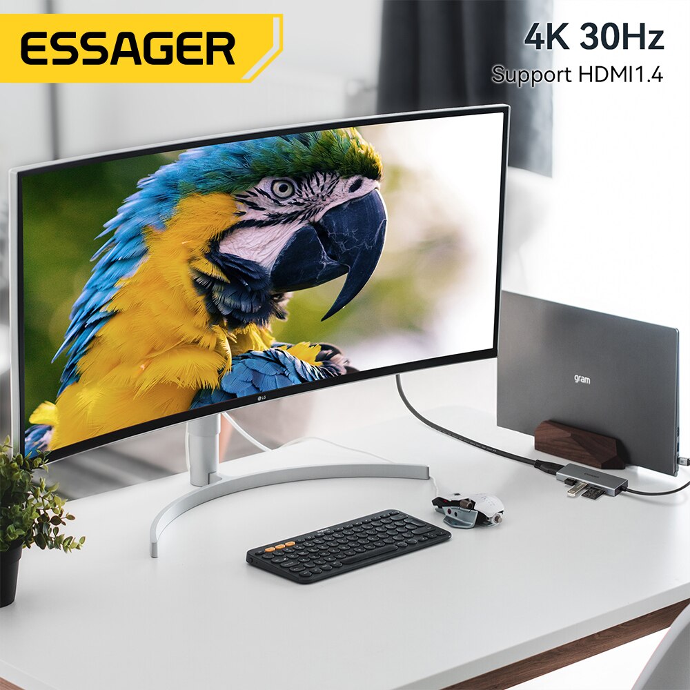 Essager 5 in 1 USB C HUB HDMI- - Hdmi Adapter Tablet ulasan dan harga