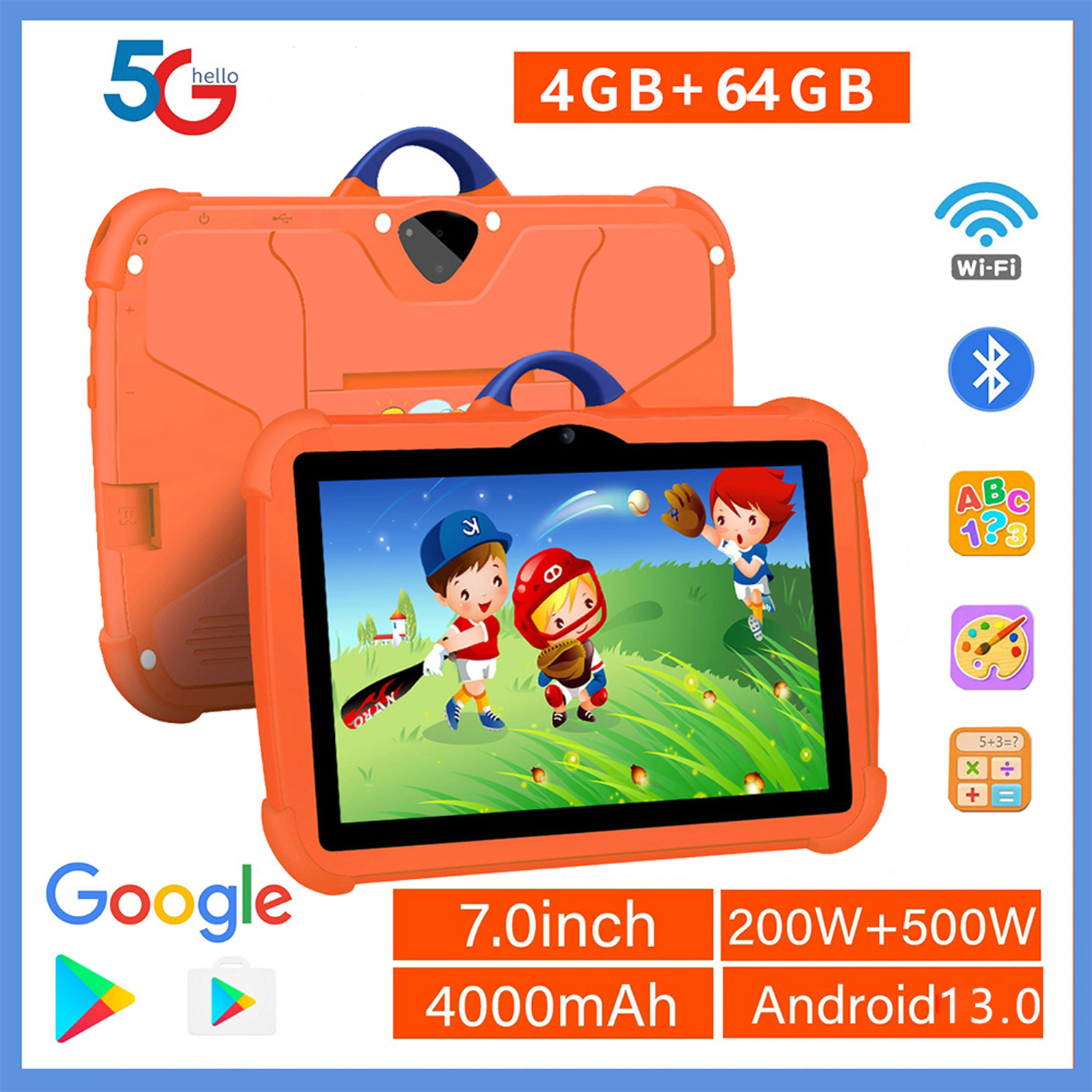 New 5G WiFi 7 Inch Google Tabl - Kids Tablet With Accessories ulasan dan harga