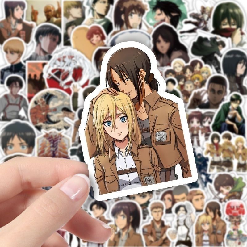 60Pcs Attack on Titan Anime St - Tablet Cute Accessories ulasan dan harga