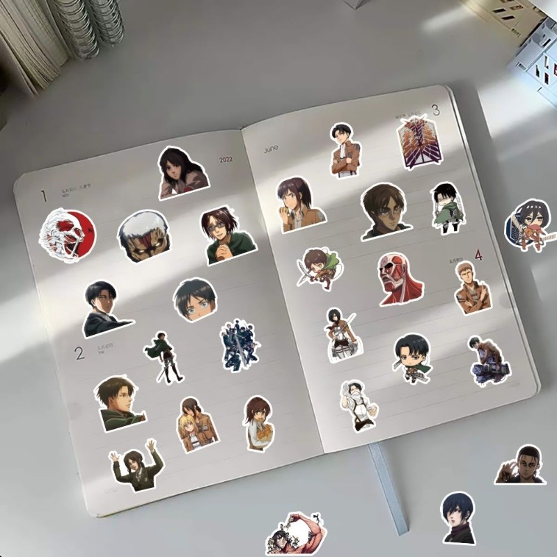 60Pcs Attack on Titan Anime St - Tablet Cute Accessories ulasan dan harga