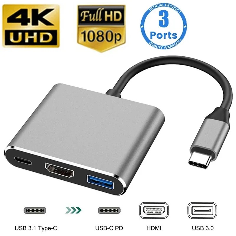 USB C HUB 3in1 Type C 3.0 to H - Hdmi Adapter Tablet ulasan dan harga