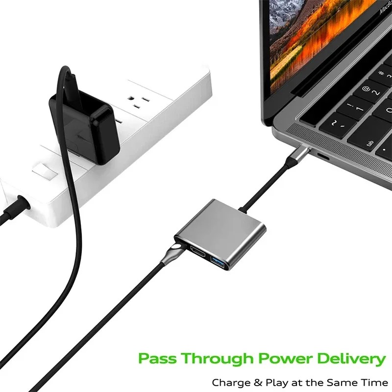 USB C HUB 3in1 Type C 3.0 to H - Hdmi Adapter Tablet ulasan dan harga