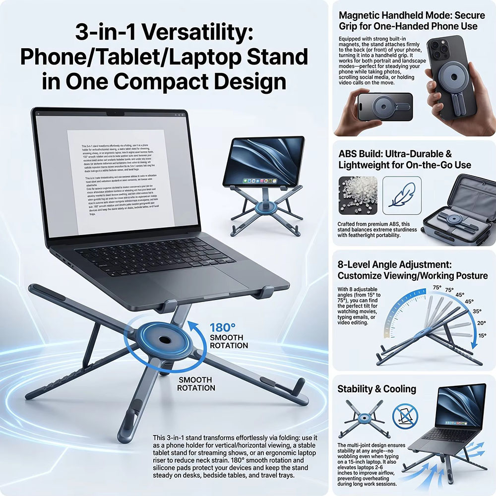 Portable Magnetic Phone Holder - Essential Tablet Accessories ulasan dan harga