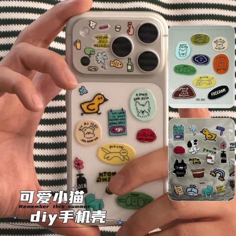 Cute Cartoon Cat Dog 3D Transp - Tablet Accessories ulasan dan harga