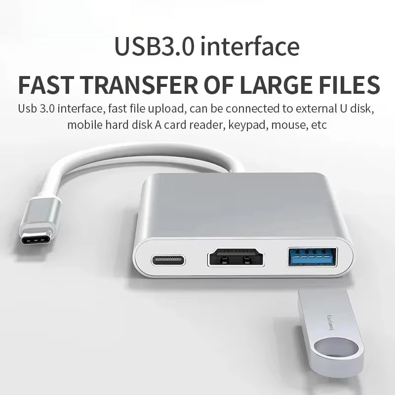 3 In 1 Type C to HDMI-compatib - Hdmi Adapter Tablet ulasan dan harga