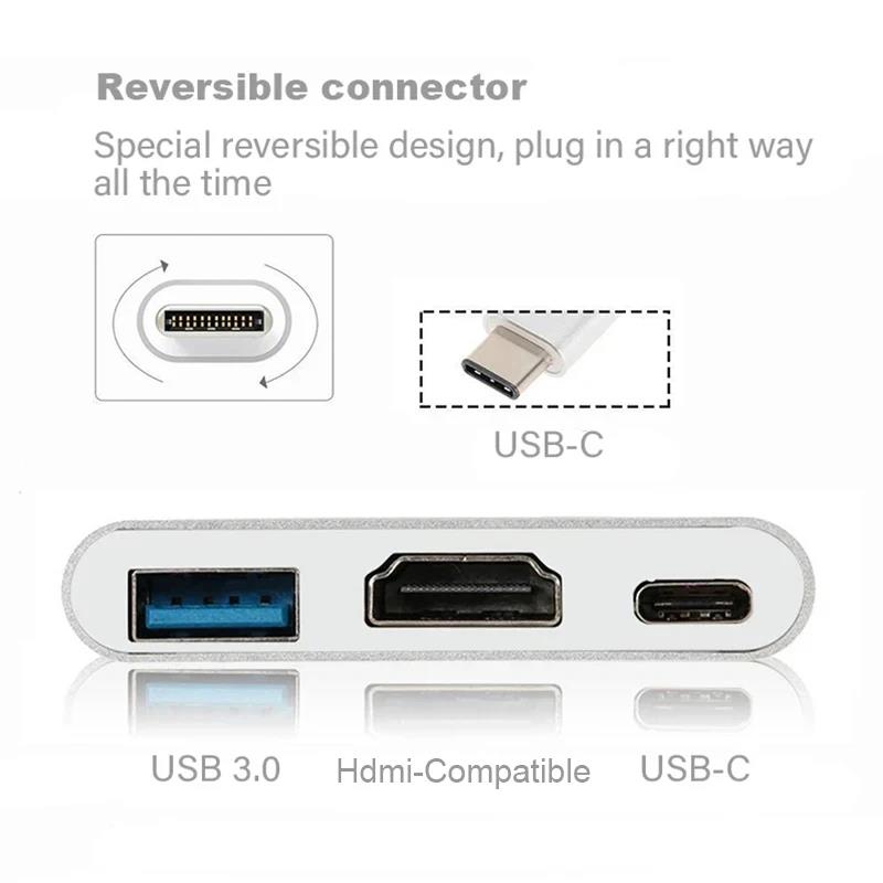 3 In 1 Type C to HDMI-compatib - Hdmi Adapter Tablet ulasan dan harga